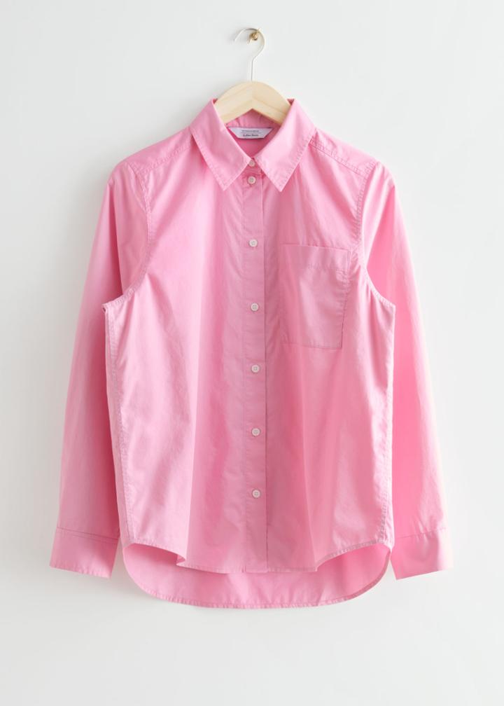Other Stories Classic Cotton Shirt - Pink