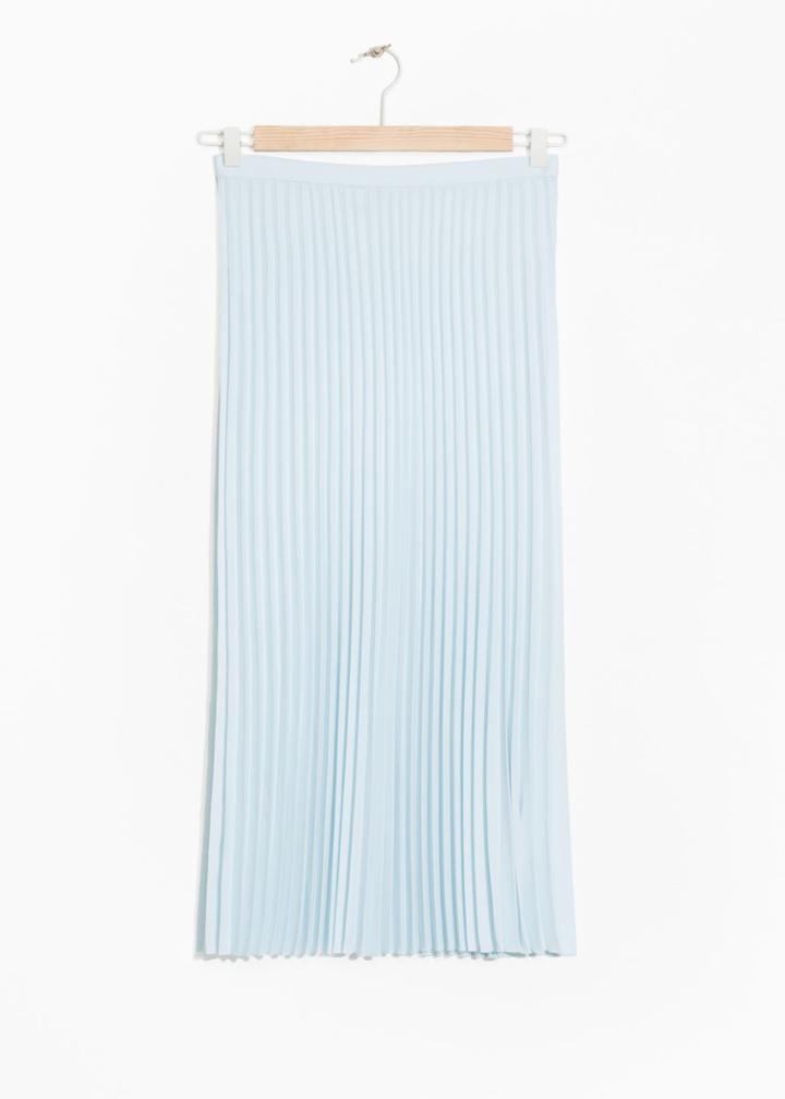 Other Stories Pleated Midi Skirt - Turquoise