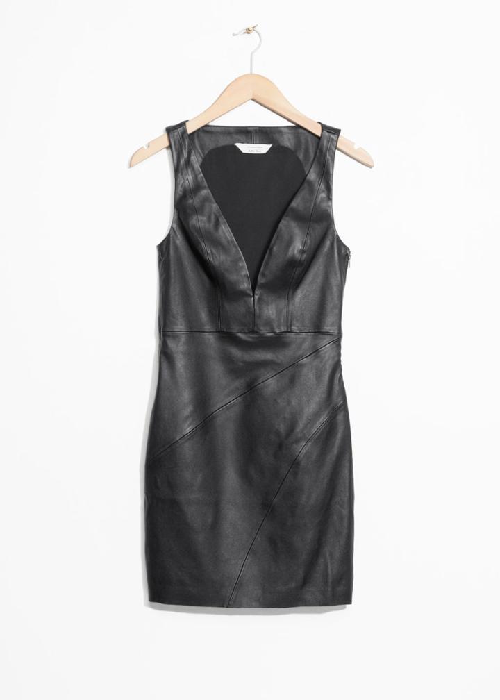 Other Stories Leather Dress - Black