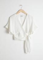 Other Stories Belted Wrap Blouse - White