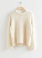 Other Stories Fuzzy Knit Sweater - Beige