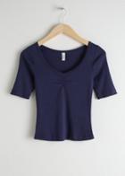 Other Stories Fitted Cotton Top - Blue