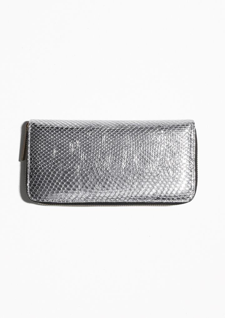 Other Stories Metallic Zip-around Wallet