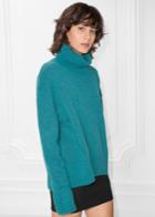 Other Stories Wool Blend Turtleneck Sweater - Turquoise