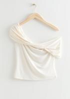 Other Stories Cropped One-shoulder Top - White
