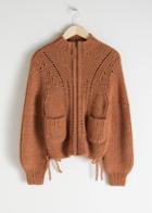 Other Stories Alpaca Blend Zip Cardigan - Orange