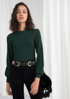 Other Stories Eyelet Knit Sweater - Green