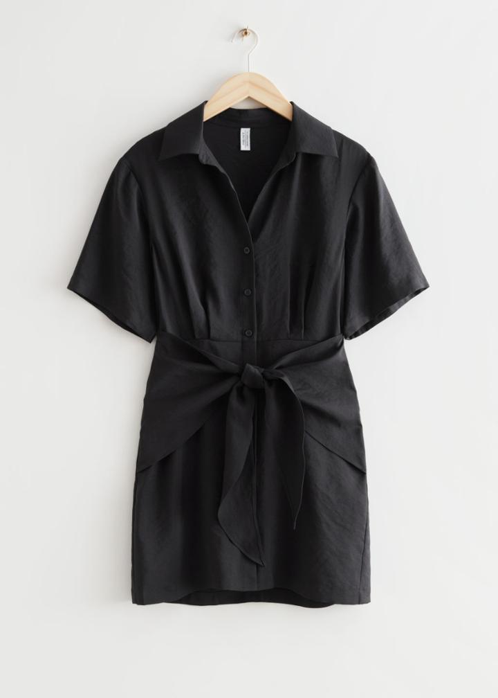 Other Stories Shirt Mini Dress - Black
