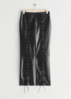 Other Stories Lace-up Leather Trousers - Black