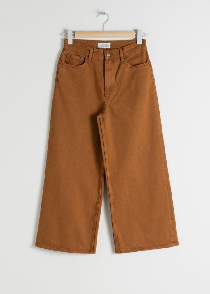 Other Stories High Rise Culotte Jeans - Orange