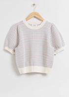 Other Stories Scallop Neck Knit Top - White