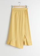 Other Stories Asymmetrical Side Slit Midi Skirt - Yellow