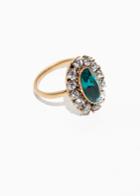 Other Stories Oval Set Ring - Green