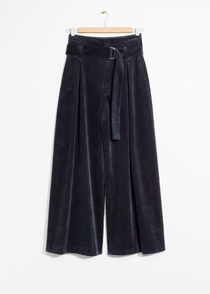 Other Stories Wide Corduroy Trousers - Blue