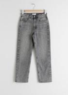 Other Stories Straight Mid Rise Jeans - Grey