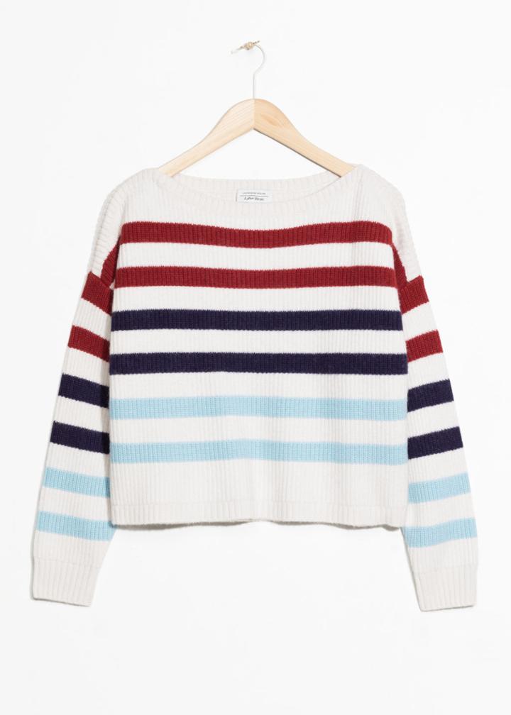 Other Stories Multicoloured Stripe Sweater - White