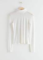 Other Stories Fitted Turtleneck Top - White