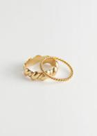 Other Stories Textured Ring Set - Gold