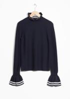 Other Stories Flounce Cuff Sweater - Blue