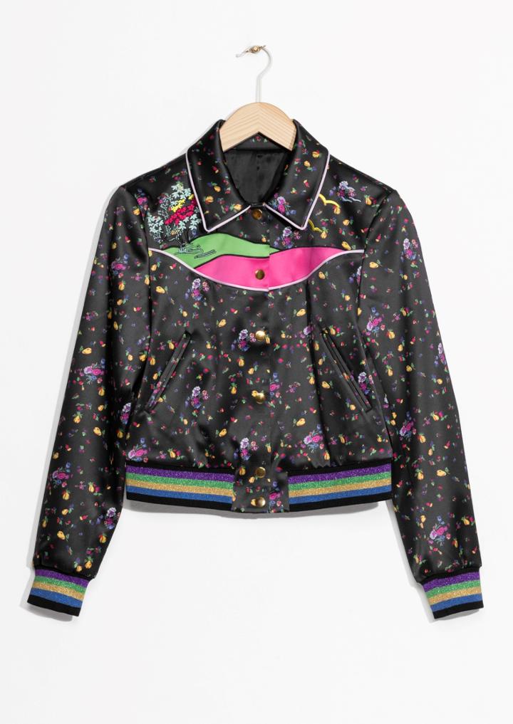Other Stories Pear Blossom Satin Jacket