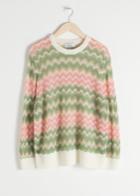 Other Stories Zig Zag Wool Blend Sweater - White
