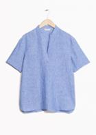 Other Stories Split Neck Linen Blouse