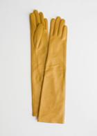 Other Stories Long Leather Gloves - Yellow