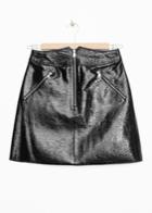 Other Stories High Waisted Patent Skirt - Black