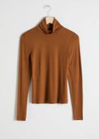 Other Stories Fitted Stretch Turtleneck - Beige