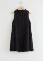 Other Stories Feather Embellished A-line Dress - Black
