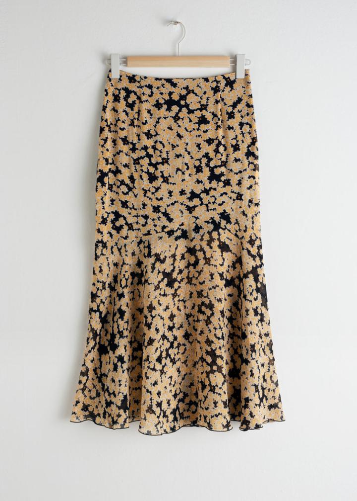 Other Stories Floral Print Midi Skirt - Yellow