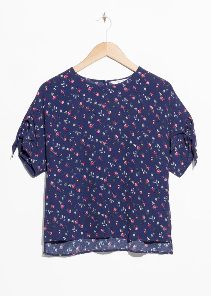 Other Stories Tie Sleeve Blouse - Blue