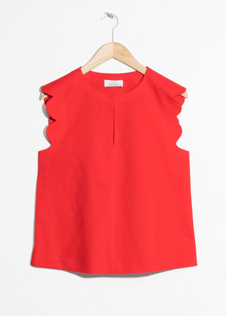 Other Stories Scalloped Blouse - Red