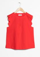 Other Stories Scalloped Blouse - Red