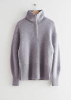 Other Stories Oversized Half-zip Sweater - Purple