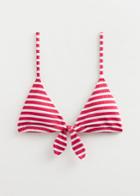Other Stories Ribbed Bow Bikini Top - Red