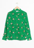 Other Stories Silk Button Up Blouse - Green