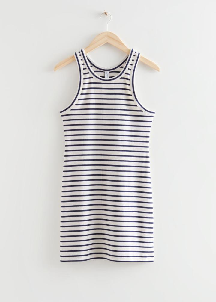 Other Stories Striped Tank Mini Dress - White