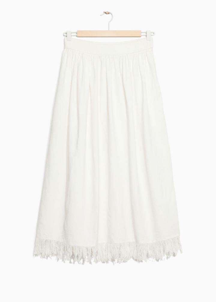 Other Stories Fringe Skirt - White