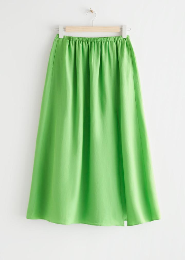 Other Stories Wide Midi Skirt - Green