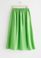 Other Stories Wide Midi Skirt - Green