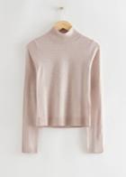 Other Stories Slim-fit Mockneck Wool Top - Rust