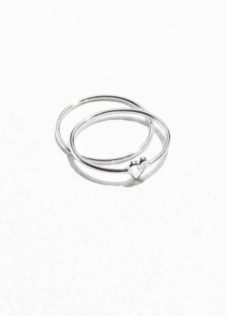 Other Stories Heart Ring - Silver