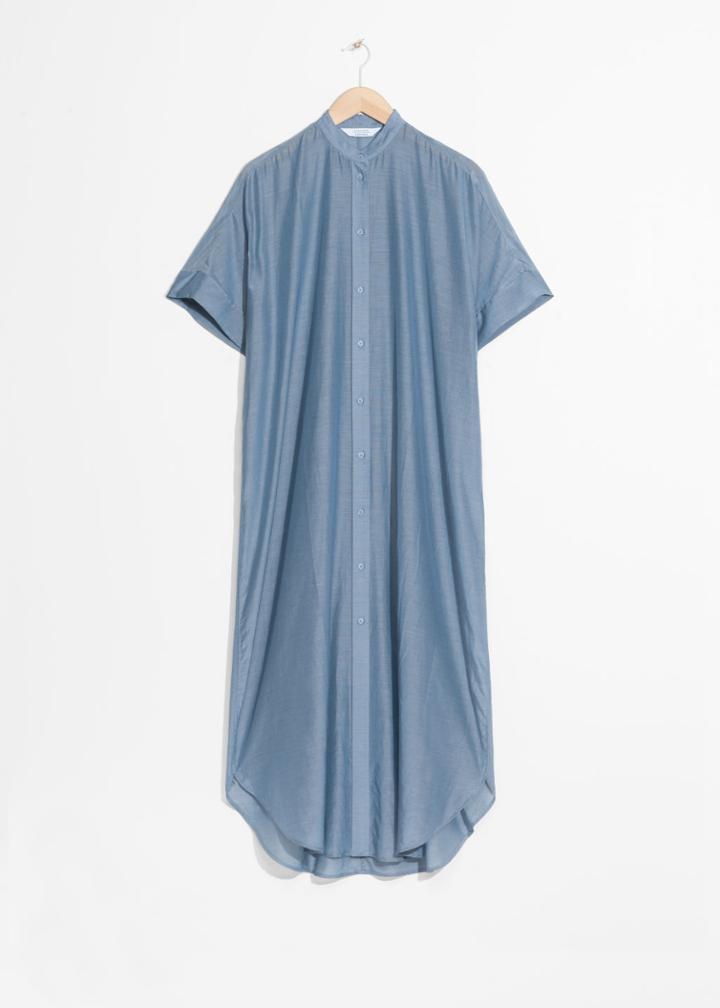Other Stories Silk Blend Dress - Blue