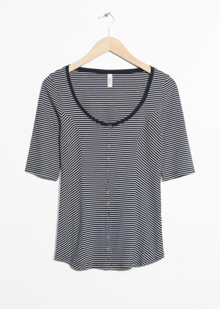 Other Stories Plunging Top - Blue