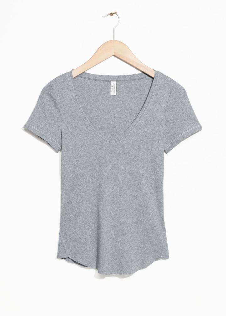 Other Stories V-neck Top - Grey