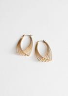 Other Stories Overlapping Wire Earrings - Gold