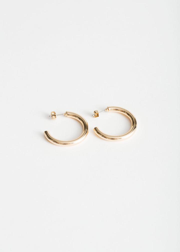 Other Stories Thick Hoop Earrings - Gold