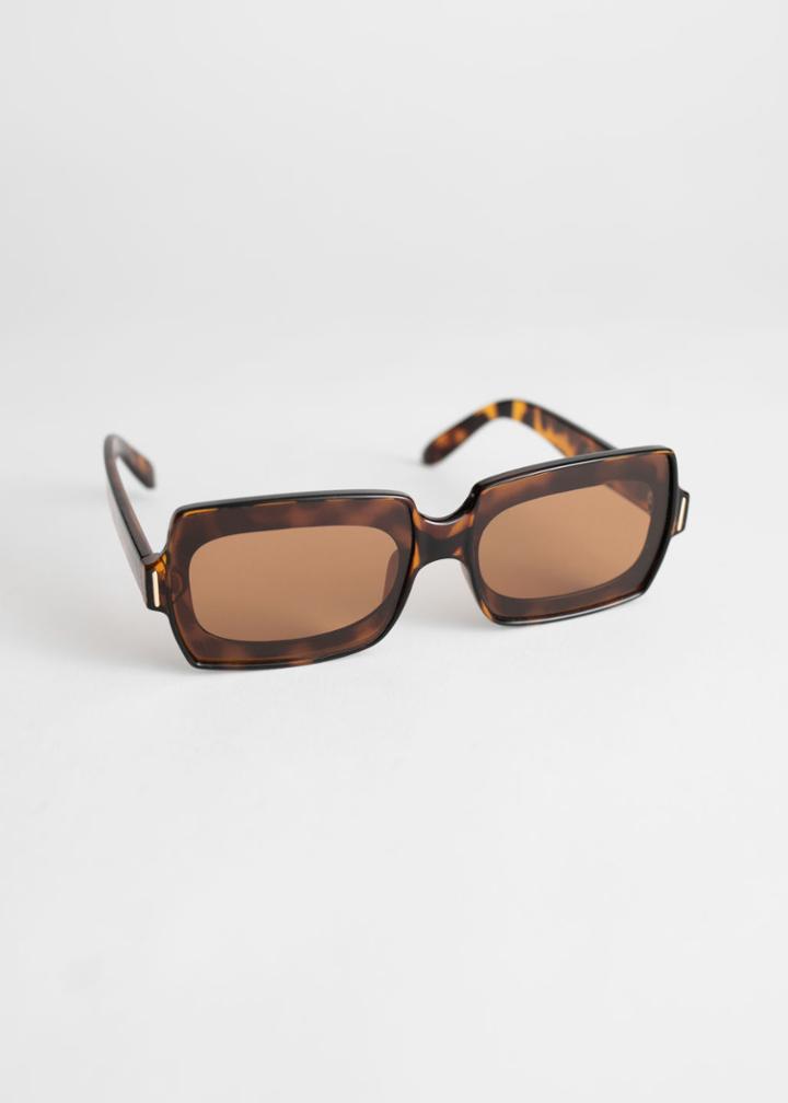 Other Stories Square Frame Sunglasses - Beige