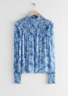 Other Stories Smocked A-line Blouse - Blue